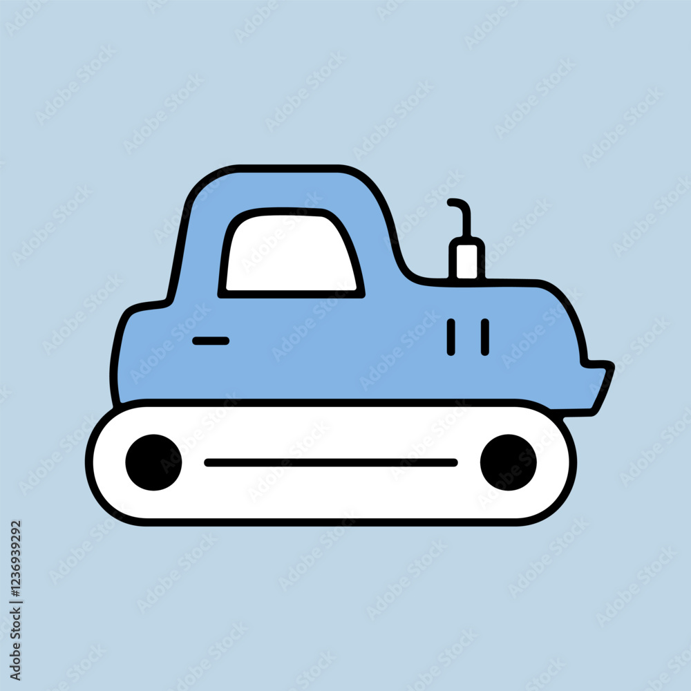 Obraz premium Tractor crawler vector isolated icon