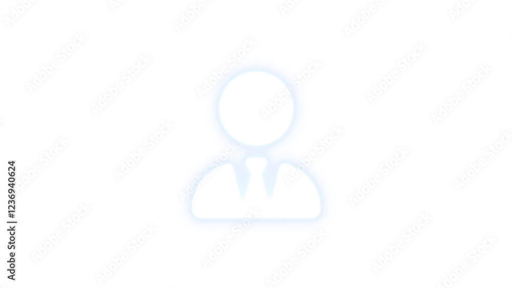 User tie icon white color glowing neon on black background User tie icon white color glowing neon on black background