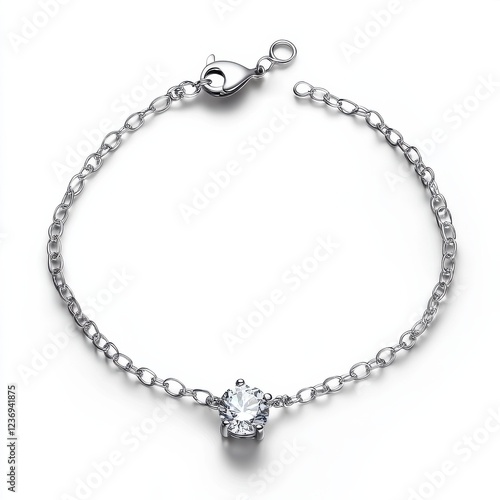 Wallpaper Mural Minimalist Silver Bracelet with a Single Diamond Ch. Torontodigital.ca