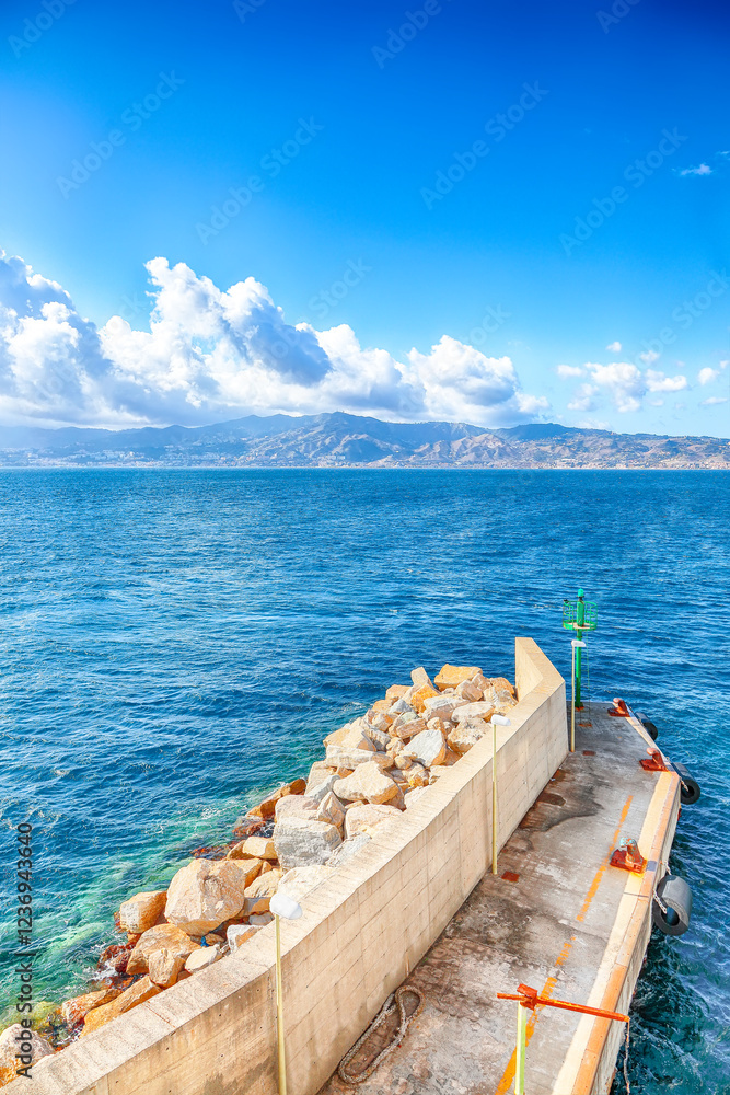 Amazing view on Strait of Messina and Sicily conecting Villa San Giovanni and Messina