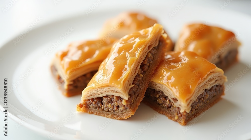 Intricate layers of Armenian baklava ready to delight with sweet flavors