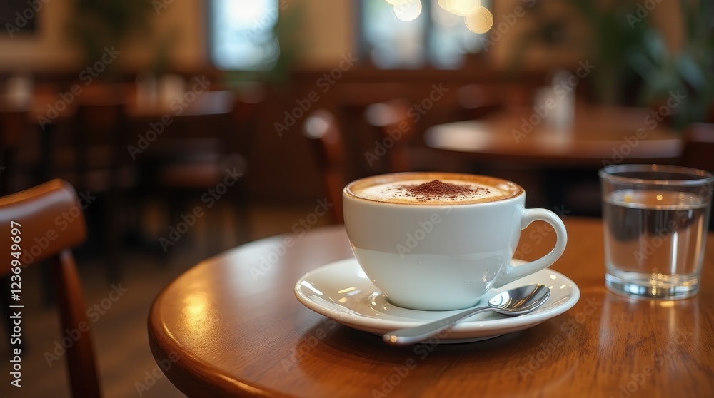 Classic wiener melange served in porcelain cup with velvety texture Classic wiener melange served in porcelain cup with velvety texture