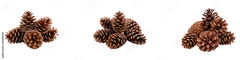 Set of pile cones isolated on transparent background, PNG, Set of Set of pile cones isolated on transparent background, PNG, Set of