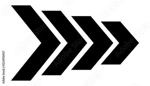 Acceleration arrow icon, turn sign, speed - stock vector