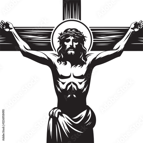 Jesus crucifixion illustration vector art