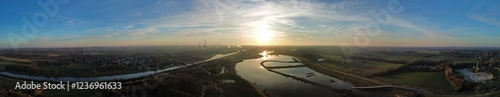 Obraz na płótnie Lippe Kanal Sonnenuntergang w salonie