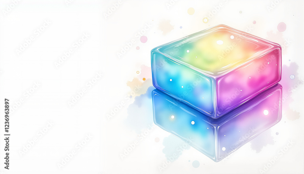 Obraz premium Colorful pastel highlighter block reflecting light with copy space, creative expression