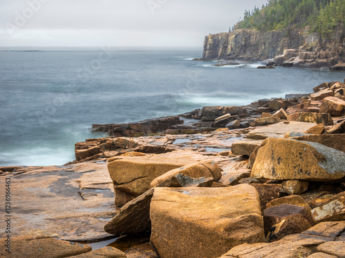 Φωτογραφία Rugged rocky Atlantic Ocean coast on the Park Loop Road on Mount Desert Island i