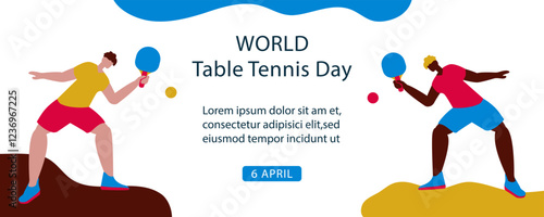 World Table Tennis Day background. Templates for banner, web, social, greeting card
