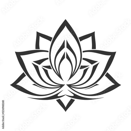 a lotus flower with geometric symmetry, representing purity and balance.