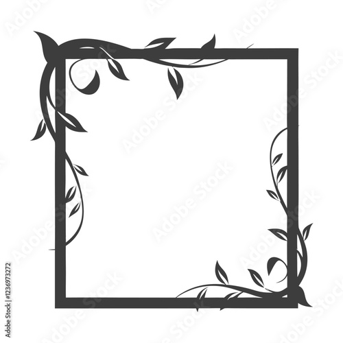  a flowing ivy vine wrapping around a minimalist frame 