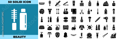 Beauty Solid Editable Icons set