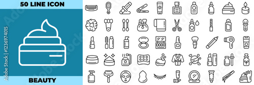 Beauty Line Editable Icons set