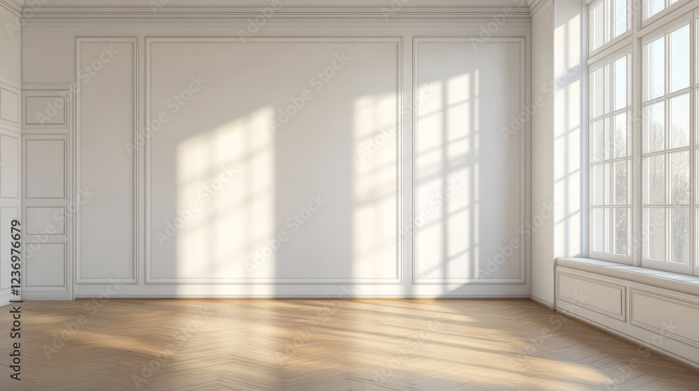 Obraz premium empty abstract studio wall with poster mock up template 3d render illustration