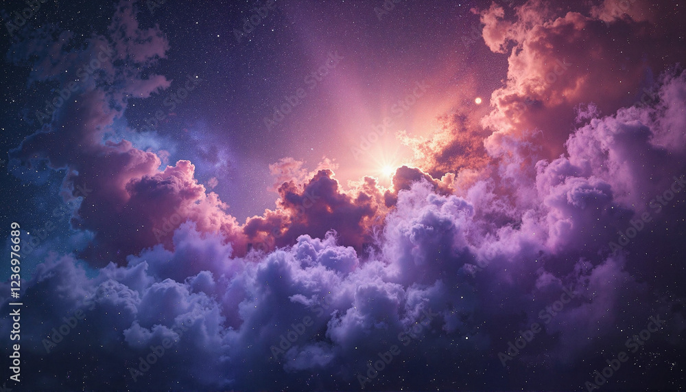 Dreamy galaxy clouds illuminating cosmic colors, ethereal beauty Dreamy galaxy clouds illuminating cosmic colors, ethereal beauty