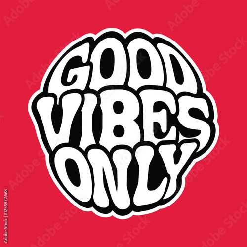 Good vibes only t-shirt print. Vector hand drawn doodle line cartoon illustration. Good vibes only print for t-shirt, poster, sticker, cover, logo concept