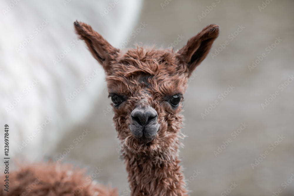 Fototapeta premium Alpaca Baby Braun