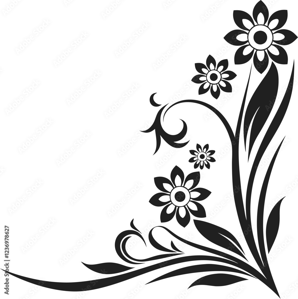 an asymmetrical floral composition with one side detailed and the other fading into simplicity. an asymmetrical floral composition with one side detailed and the other fading into simplicity.