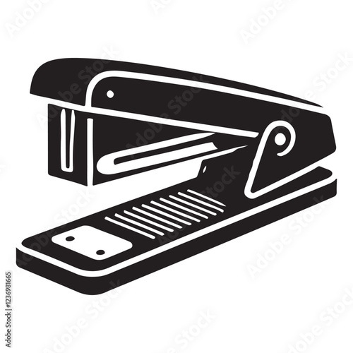 Stapler Silhouette Vector Illustration for Office Supplies