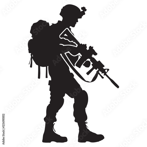 Soldier Silhouette Illustration Military Personnel