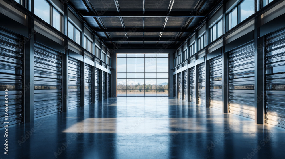 custom made wallpaper toronto digitalindustrial metal wall shed hall interior 3d render illustration