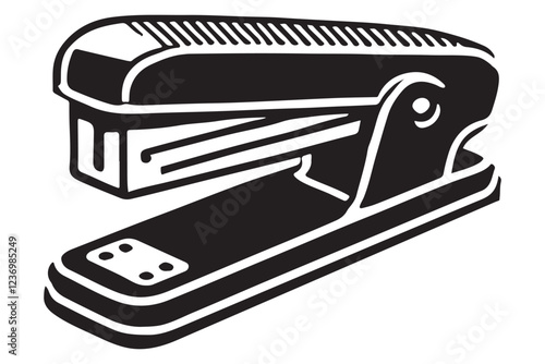 Office Stapler Silhouette Vector Art