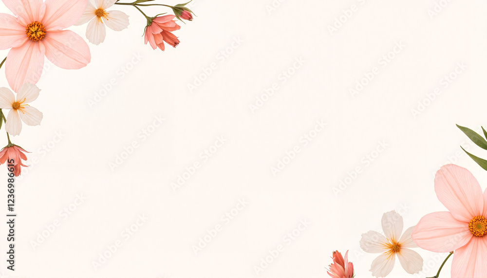 Fototapeta premium Elegant spring sale sign with floral elements, high-end promotion