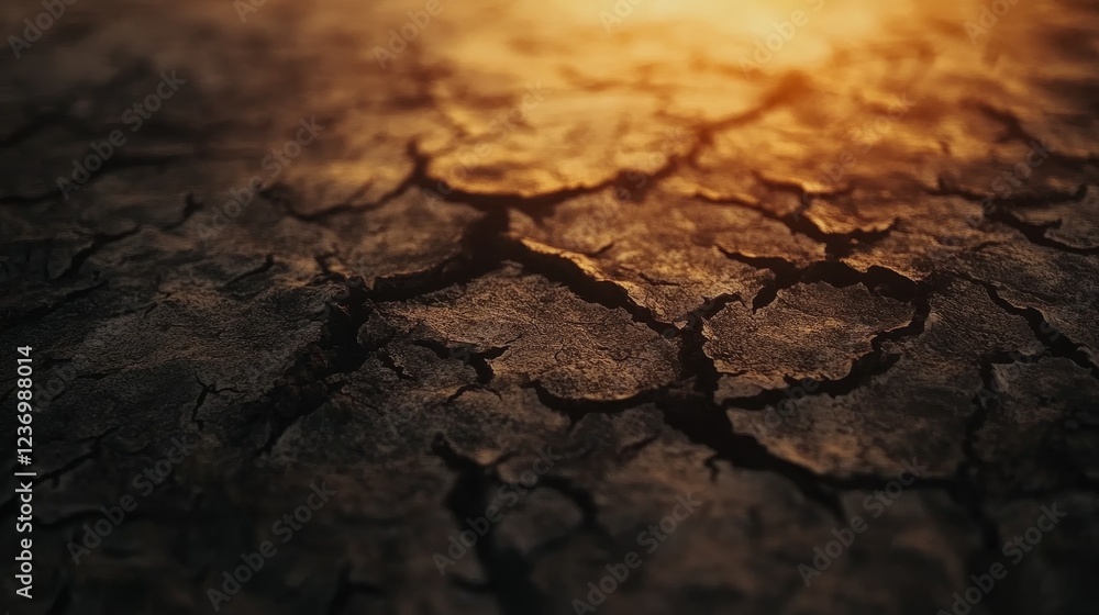 Fototapeta premium Cracked dry close up soil earth texture composition background