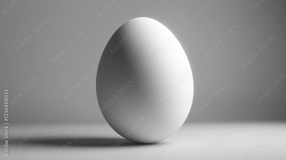 White egg on grey background 3d illustration render White egg on grey background 3d illustration render