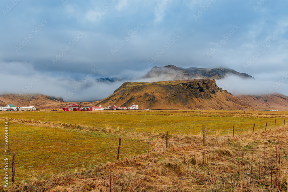 Fascinating autumn landscape around Eyjafjallajokull on the island of Iceland