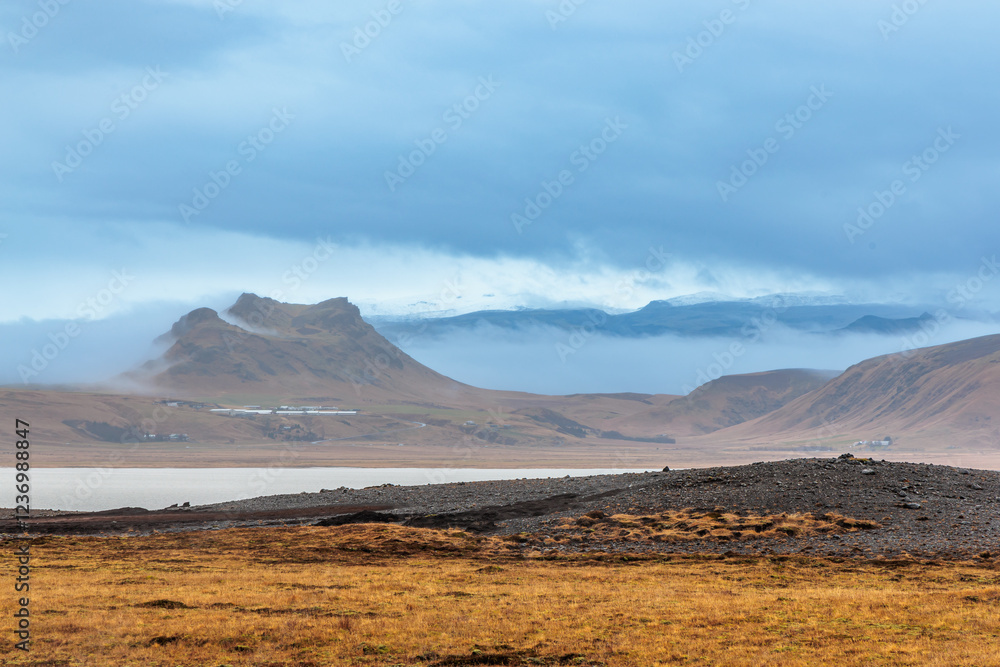 Fascinating autumn landscape around Eyjafjallajokull on the island of Iceland