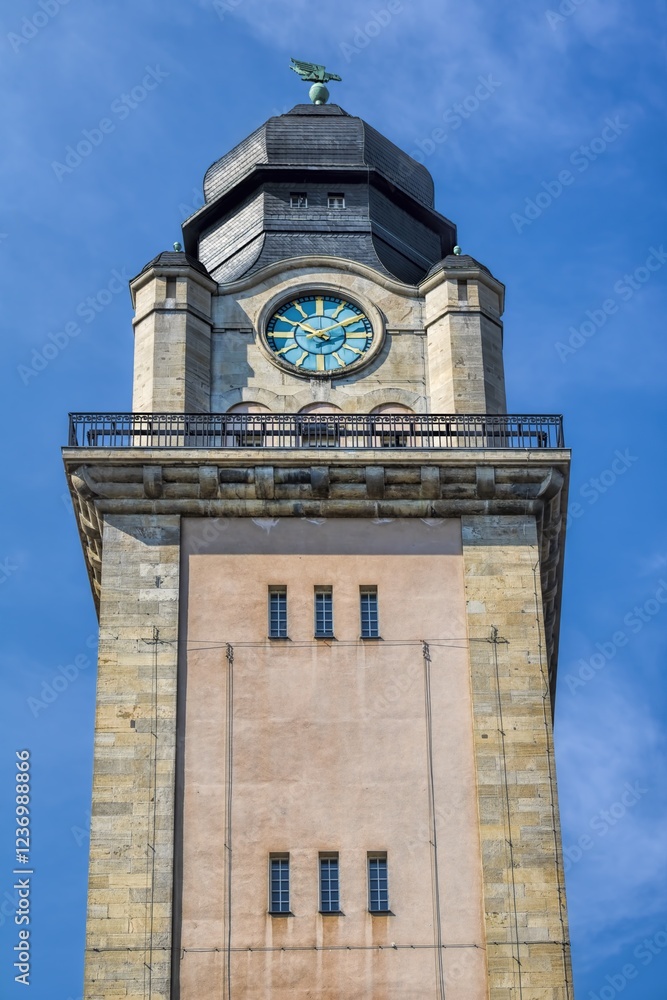 plauen, deutschland - uhrturm vom neuen rathaus