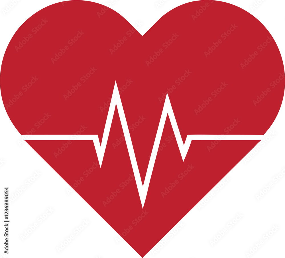 heart with ECG line vector Icon for health and wellness, Heartbeat / heart beat pulse flat icon heart with ECG line vector Icon for health and wellness, Heartbeat / heart beat pulse flat icon