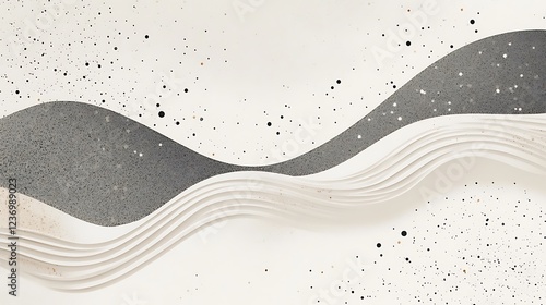 Abstract Wave Design With Grey And White Tones