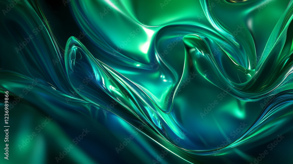Fototapeta premium colourful green and blue technology design futuristic background wallpaper 3d render illustration