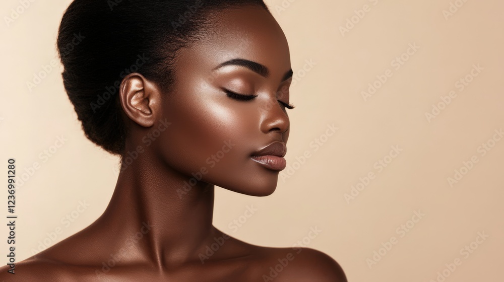Naklejka premium A Portrait of a Woman with Radiant Skin