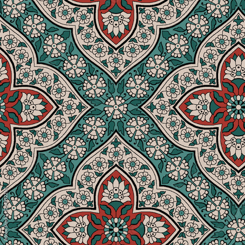 Geometric ceramic tiles wallpaper abstract vector seamless pattern
