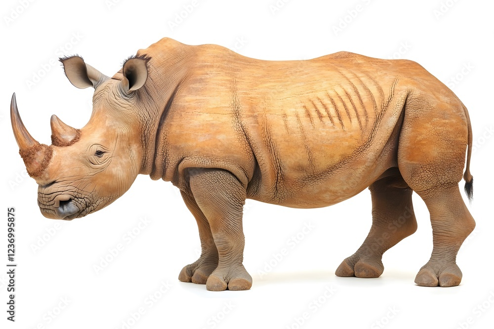 Rhino Isolated on White Background. Rhino Isolated on White Background.