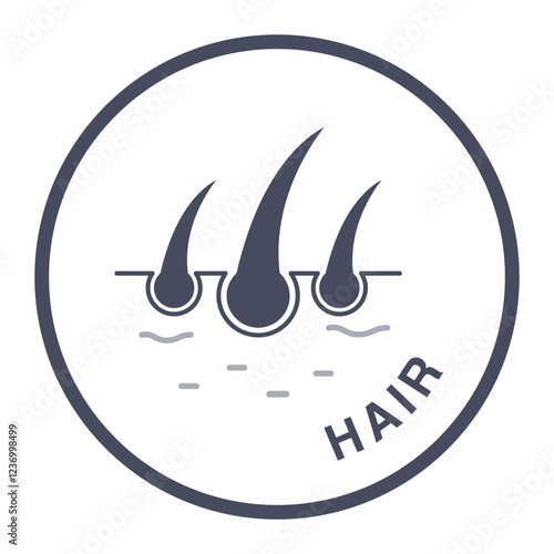 Hair Health Icon, Scalp and Follicle Care, Hair Growth Symbol