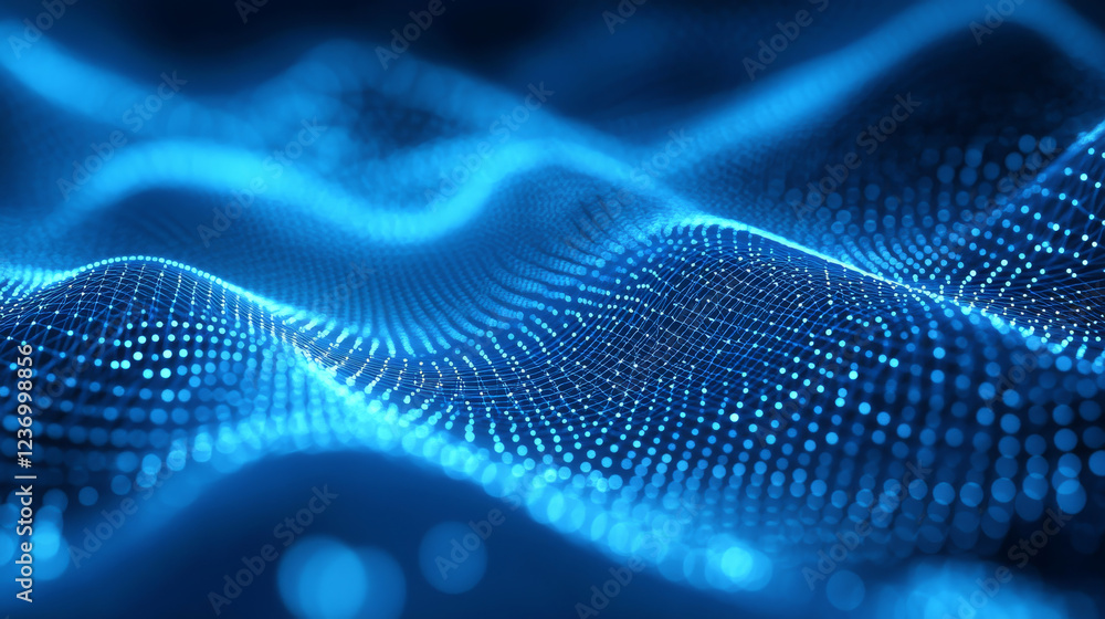 blue abstract mesh net dot web wave geometric technology design 3d render illustration blue abstract mesh net dot web wave geometric technology design 3d render illustration