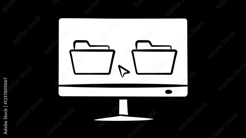 File transfer in computer screen on transparent background. Motion graphics. 4K Animation.
File transfer in computer screen on transparent background. Motion graphics. 4K Animation.