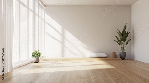 Yoga Studio With Wooden Floors Minimalist