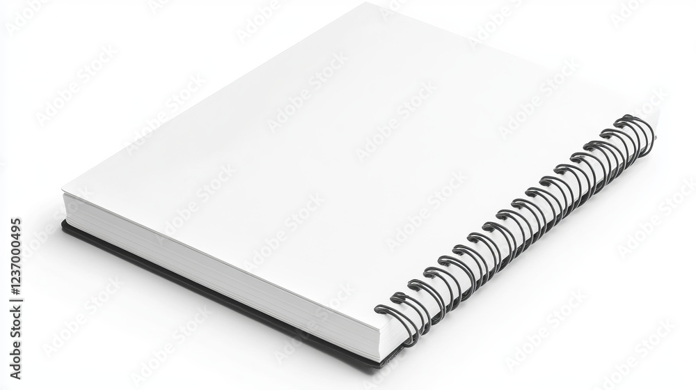 empty horizontal white paper spiral notebook 3d render illustration empty horizontal white paper spiral notebook 3d render illustration