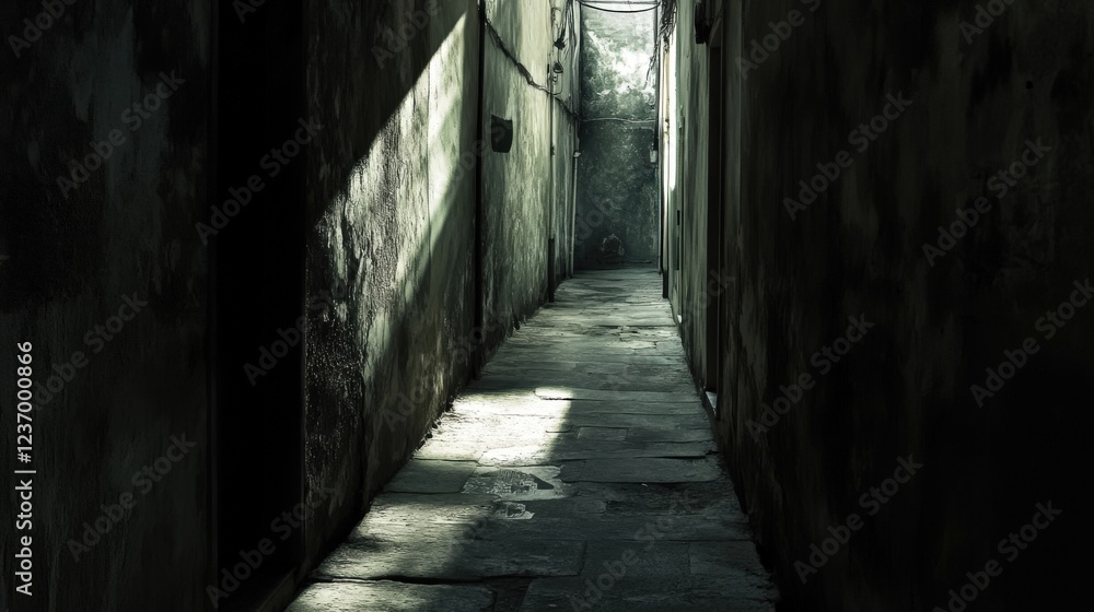 Dark Alleyway With Indistinct Shadows Dark Alleyway With Indistinct Shadows