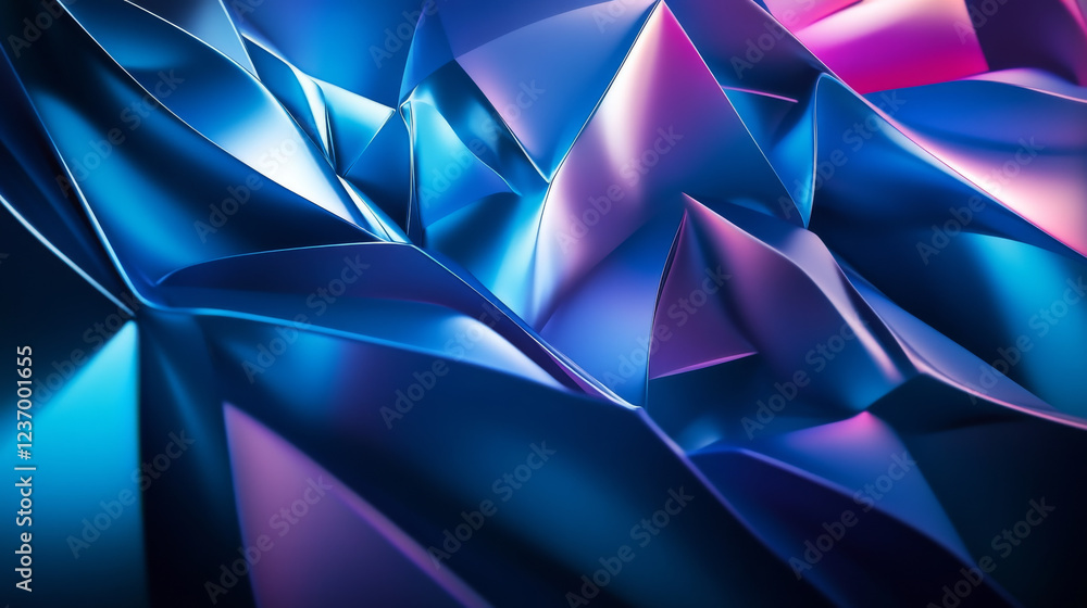 Obraz premium blue abstract geometric shape background 3d render illustration