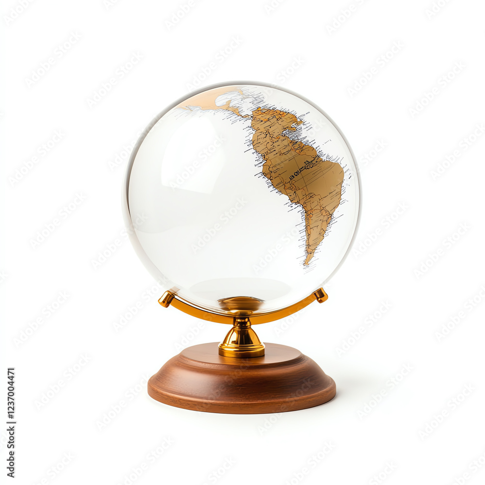 A beautifully crafted globe showcasing South America, ideal for travel enthusiasts and geography lovers. The globe features detailed topography and a classic wooden base. A beautifully crafted globe showcasing South America, ideal for travel enthusiasts and geography lovers. The globe features detailed topography and a classic wooden base.