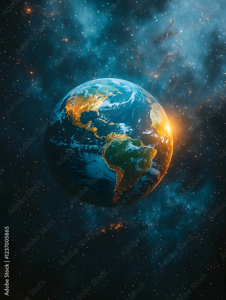 Obraz premium Earthrise, Space, Sunrise, Planet, Cosmos, Night, Background, Astronomy, Educational, Science