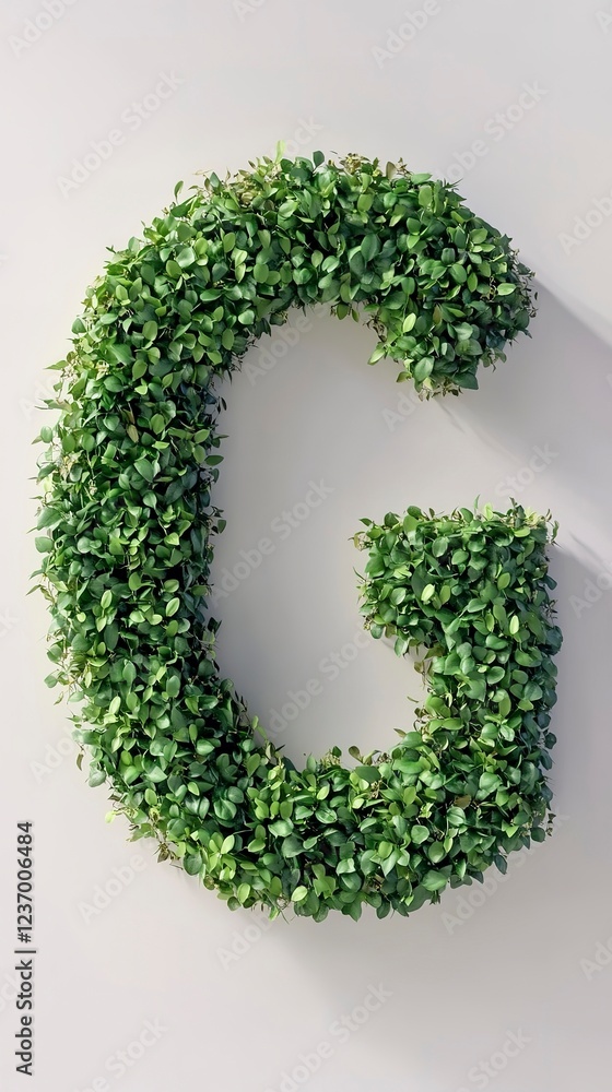 Green foliage arranged in the shape of a letter G Green foliage arranged in the shape of a letter G