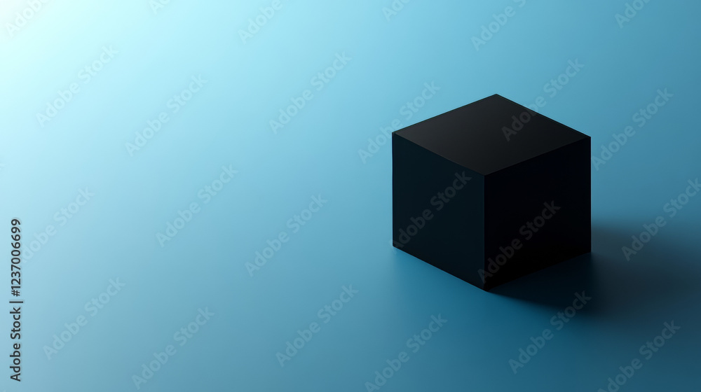 Black cube abstract texture with blue low key lighting background 3d illustration render Black cube abstract texture with blue low key lighting background 3d illustration render