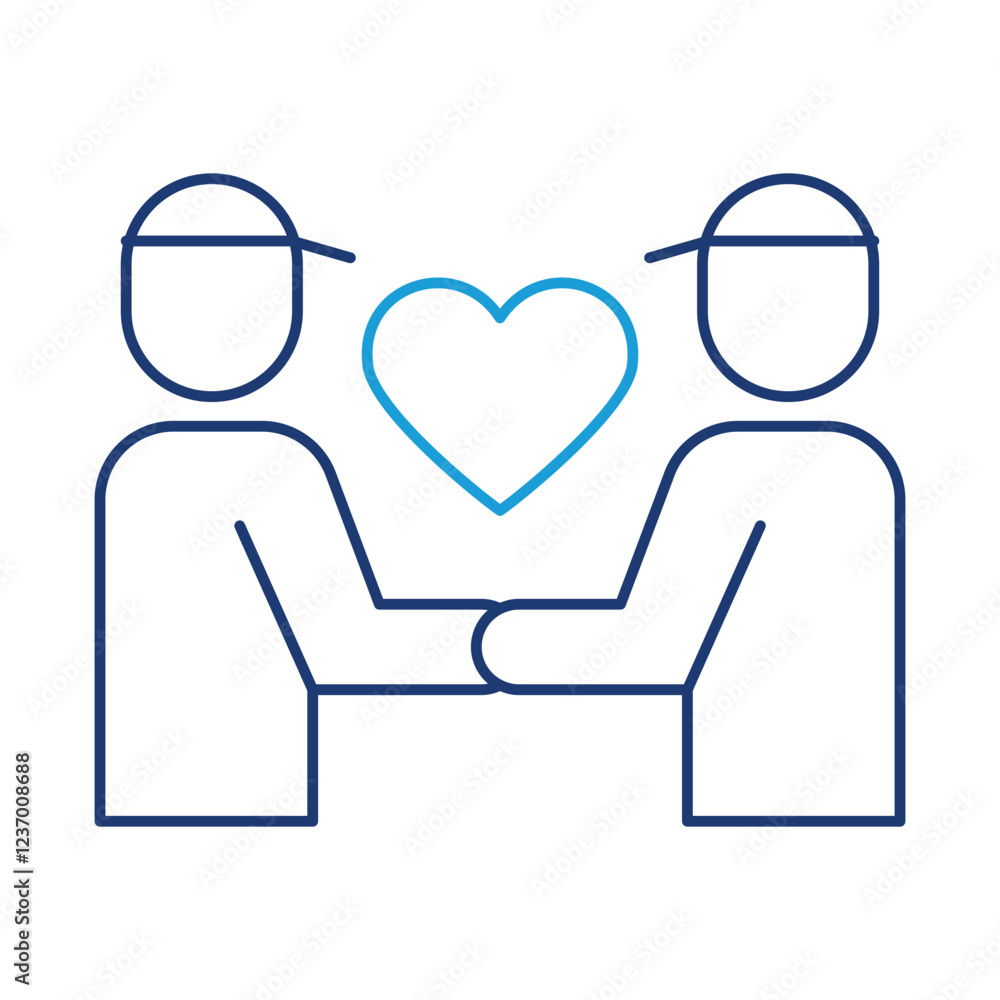 Influencer Collaboration – Two People with Hearts Icon Representing Partnership for Brand Promotion and Content Creation Influencer Collaboration – Two People with Hearts Icon Representing Partnership for Brand Promotion and Content Creation
